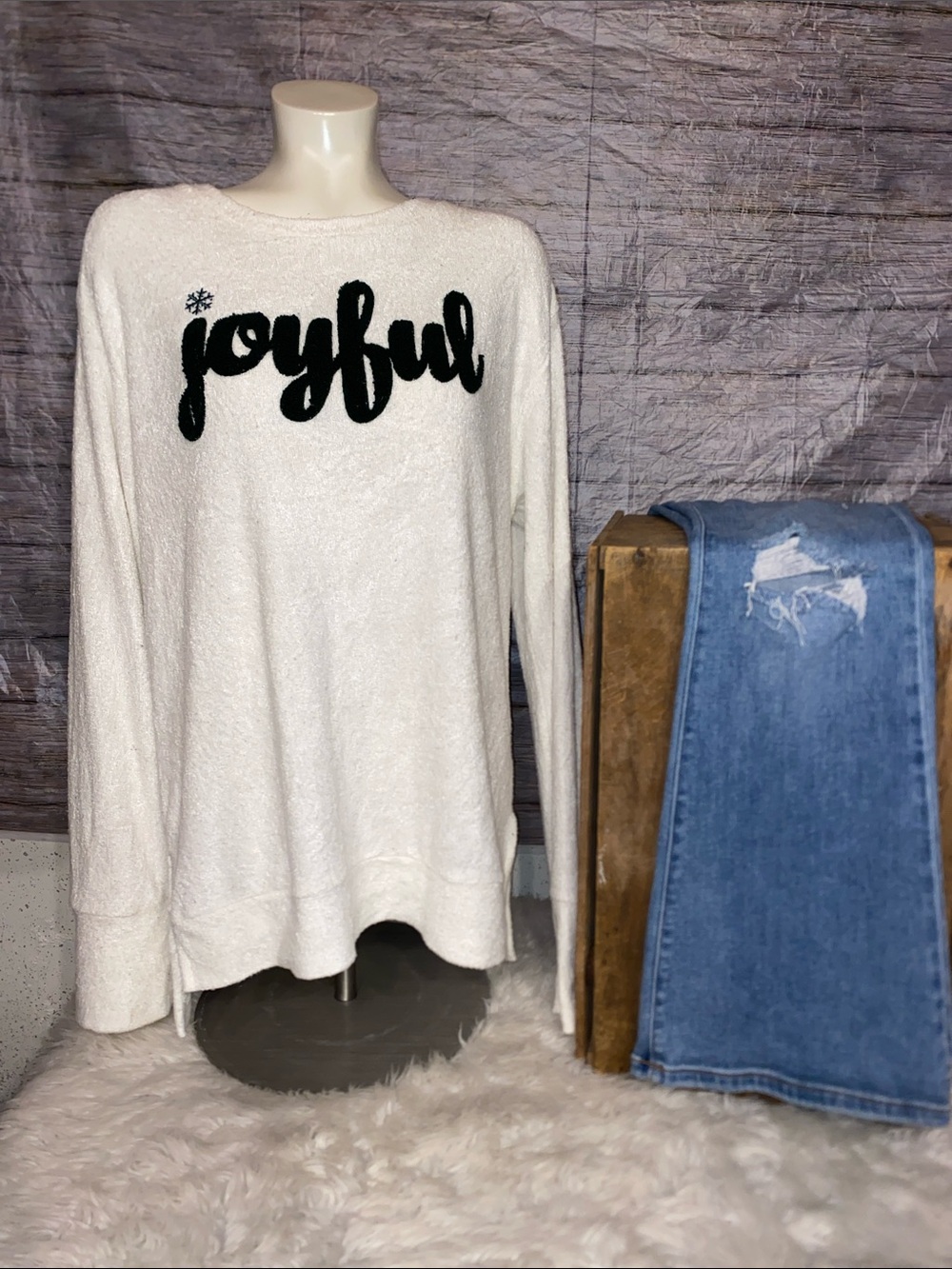 Royce Brand Joyful Script Cozy Crewneck Sweater